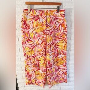 Easy Spirit Silk/Linen Blend Palm Print Pant